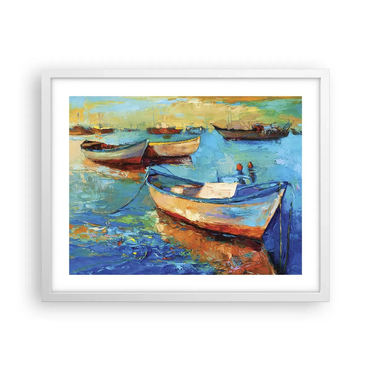 Affiche dans un cadre blanc - Poster - Dans la baie du sud - 50x40 cm