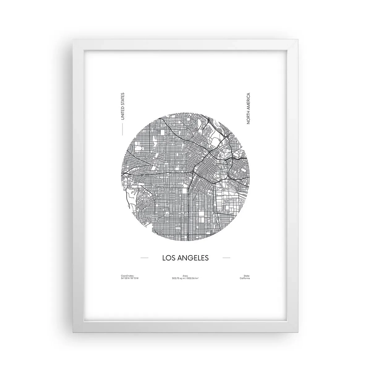 Affiche dans un cadre blanc - Poster - Anatomie de Los Angeles - 30x40 cm