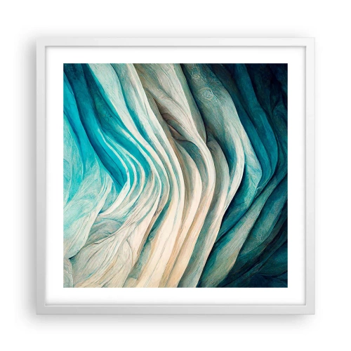 Affiche dans un cadre blanc - Poster - Insatiabilité bleue - 50x50 cm