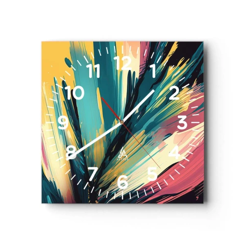 Horloge murale - Pendule murale - Composition – une explosion de joie - 40x40 cm
