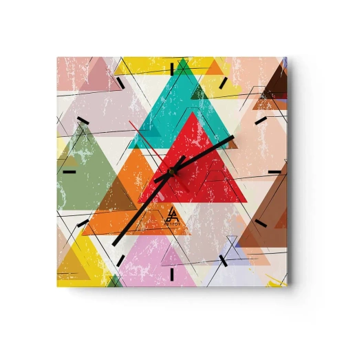 Horloge murale - Pendule murale - Trois par trois - 40x40 cm