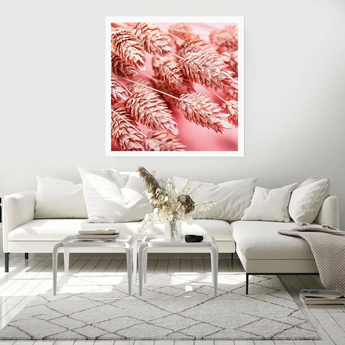 Affiche - Poster - Une cascade florale en rose - 60x60 cm