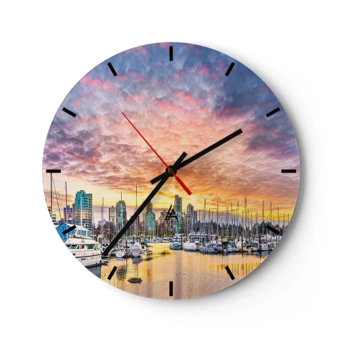 Horloge murale - Pendule murale - La cité aux mille marins - 40x40 cm