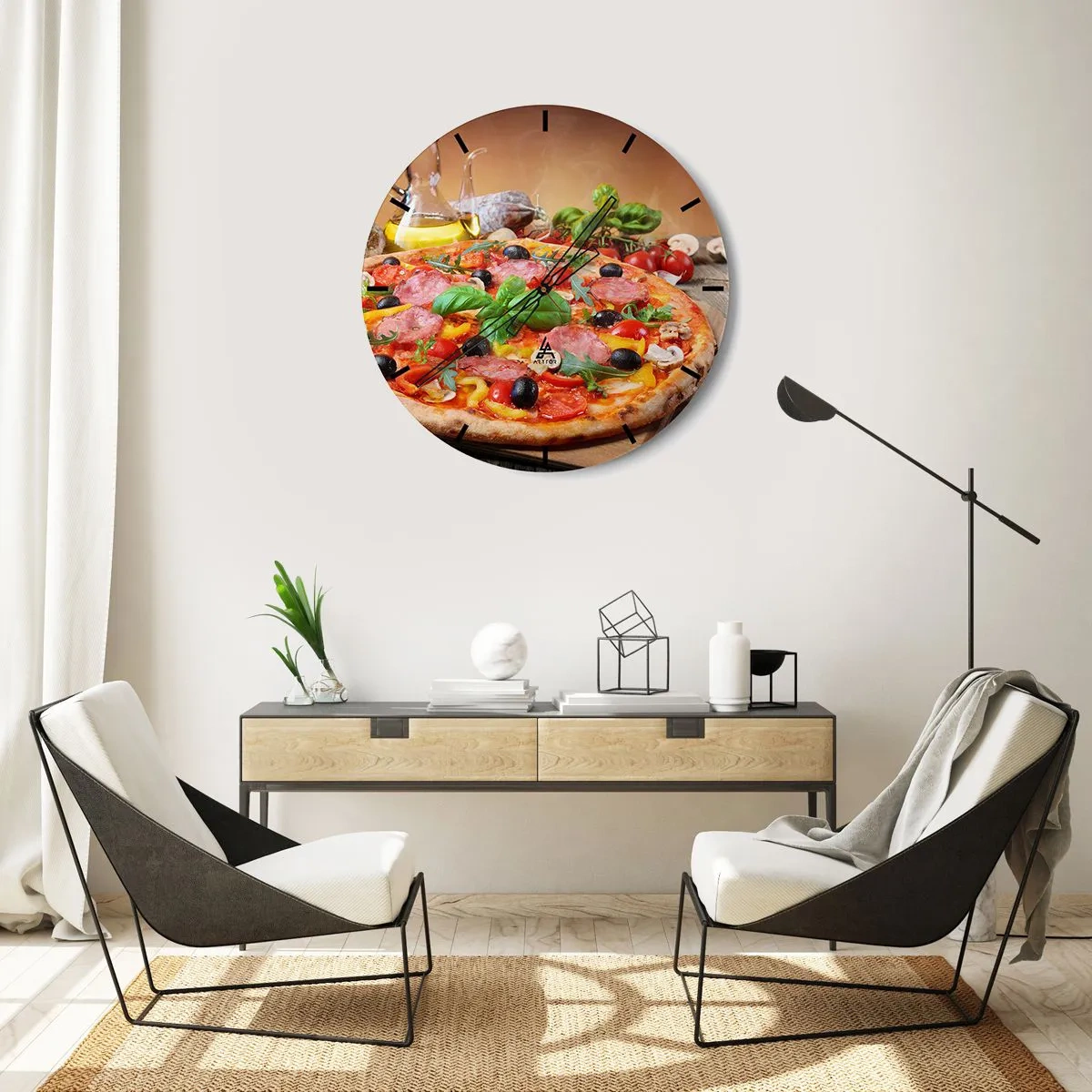 Horloge murale - Pendule murale - Avec une vraie saveur italienne - 30x30 cm