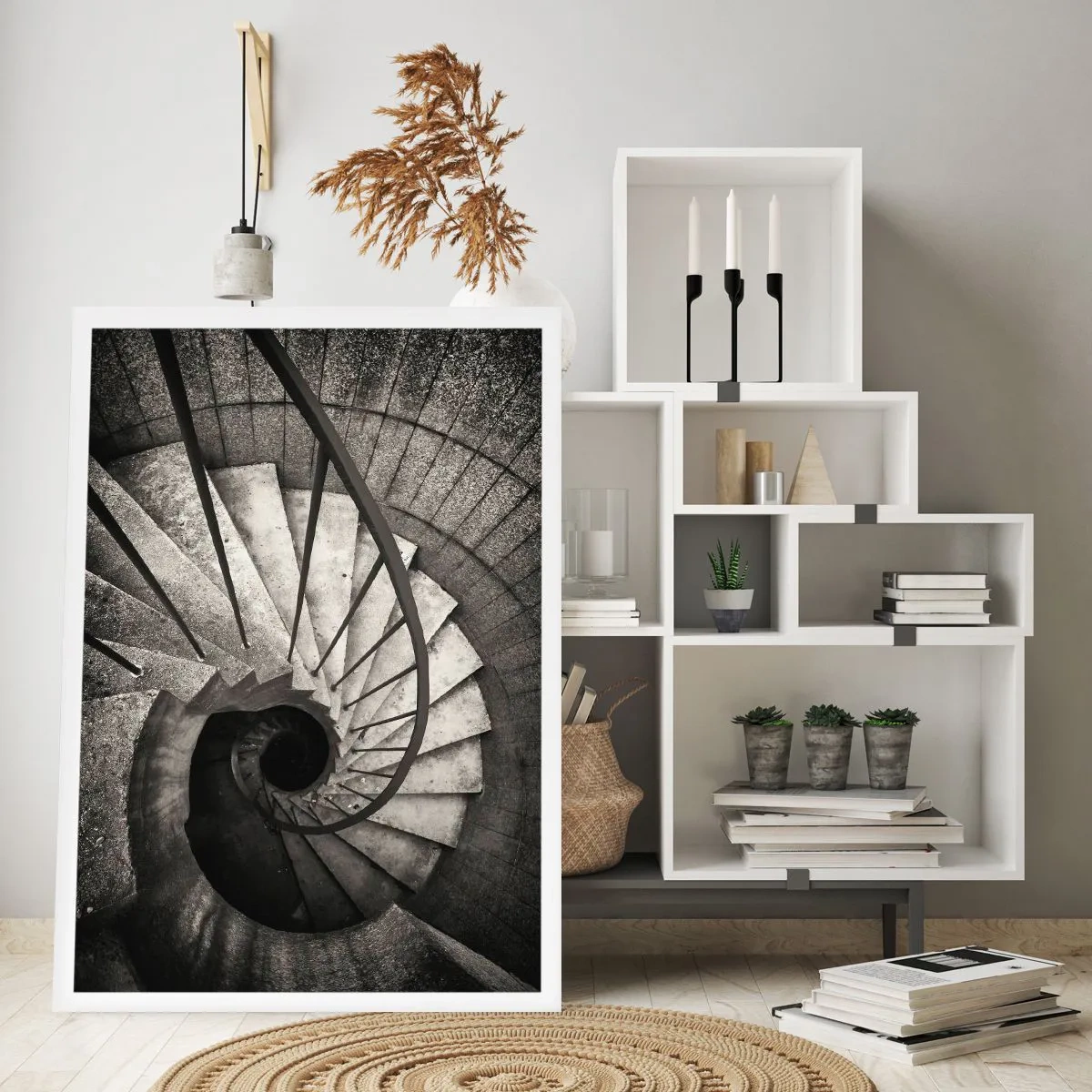 Affiche - Poster - En haut des escaliers, en bas des escaliers - 40x50 cm