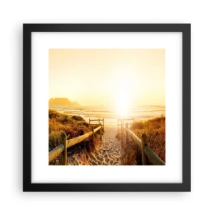 Affiche dans un cadre noir - Poster - A travers la dune, vers le soleil - 30x30 cm