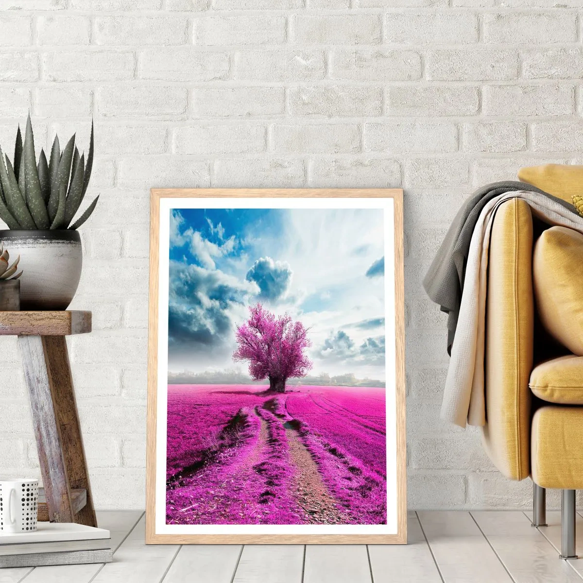 Affiche dans un chêne clair - Poster - Lande - nature sauvage - 61x91 cm