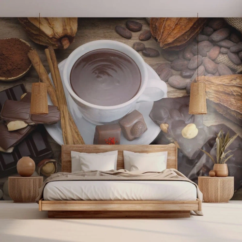 Papier peint sur mesure Premium Sand - D'une chocolaterie de conte de fées - La gastronomie, Chocolat, Café