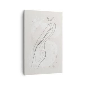 Impression sur toile - Image sur toile - Une esquisse de silhouette subtile dans un style minimaliste - 80x120cm - Trompe l'oeil - Décoration murale moderne pour le salon et la chambre ARTTOR