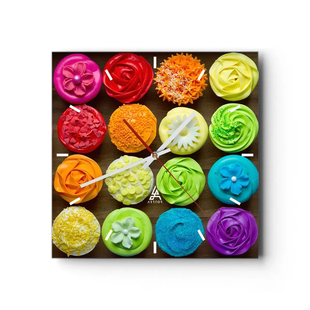 Horloge murale - Pendule murale - Tous différents - tous délicieux - 40x40 cm