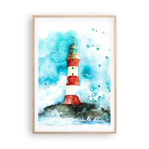 Affiche dans un chêne clair - Poster - Unité des éléments - 70x100 cm