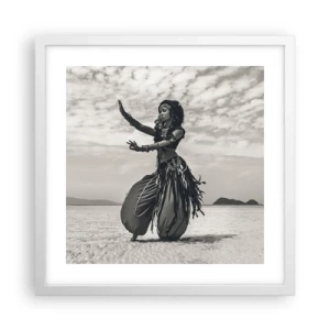 Affiche dans un cadre blanc - Poster - Danse des îles du sud - 40x40 cm