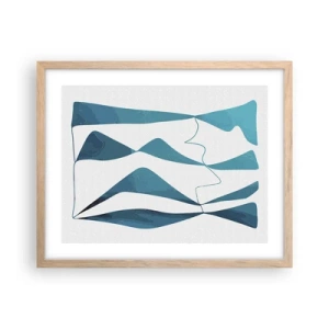 Affiche dans un chêne clair - Poster - Abstraction : composé turquoise - 50x40 cm