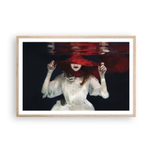 Affiche dans un chêne clair - Poster - Femme mystérieuse - 91x61 cm