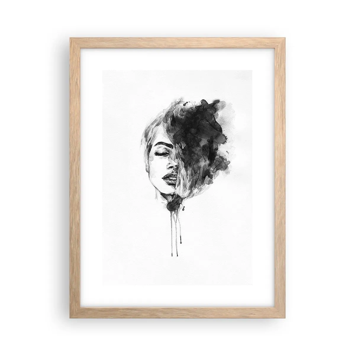 Affiche dans un chêne clair - Poster - De quoi rêve la fille - 30x40 cm
