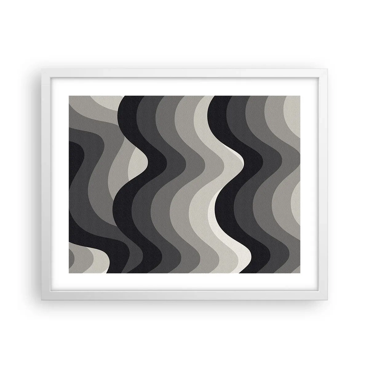 Affiche dans un cadre blanc - Poster - Vague après vague - 50x40 cm