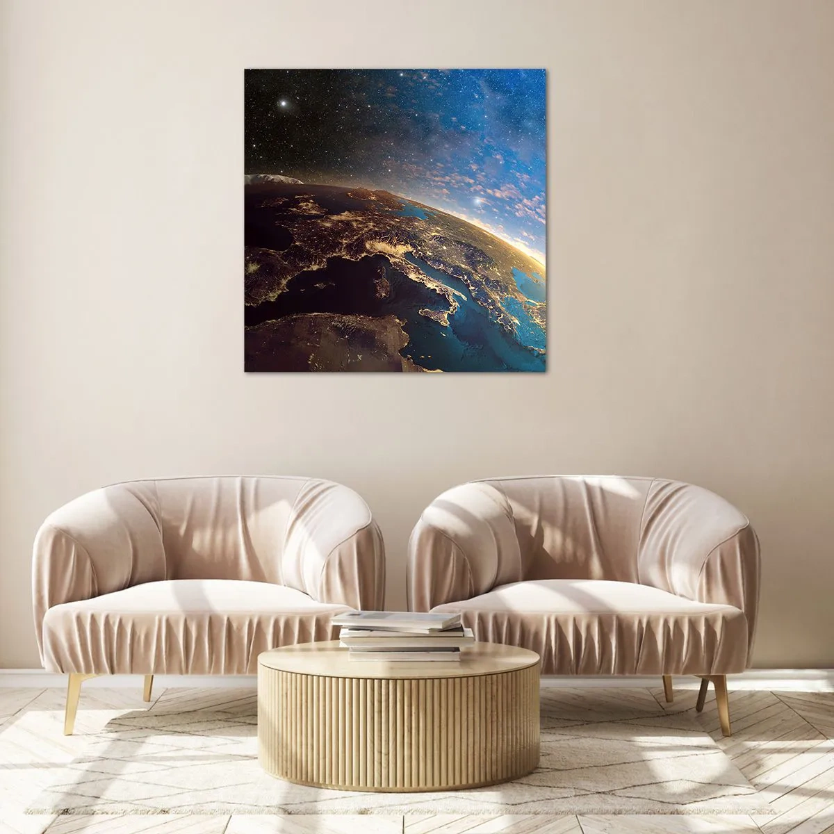 Impression sur verre - Image sur verre - Regardons-nous de loin - 40x40 cm