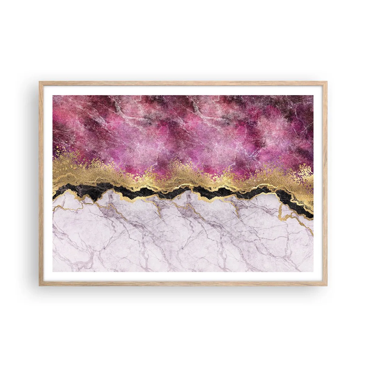 Affiche dans un chêne clair - Poster - À la frontière - 100x70 cm