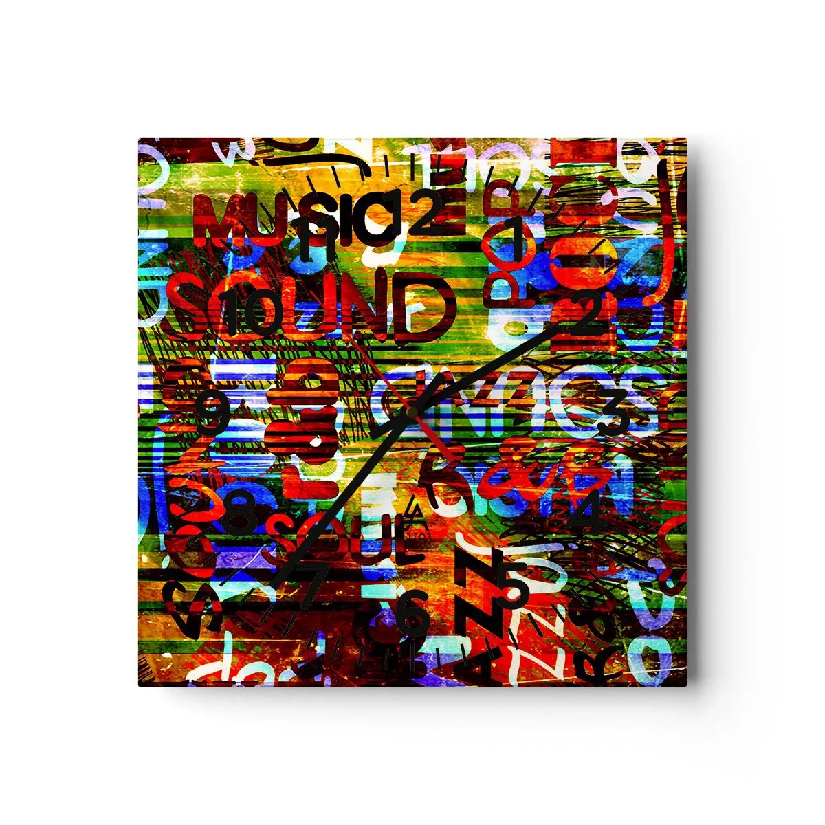 Horloge murale - Pendule murale - Toutes les nuances du son - 30x30 cm