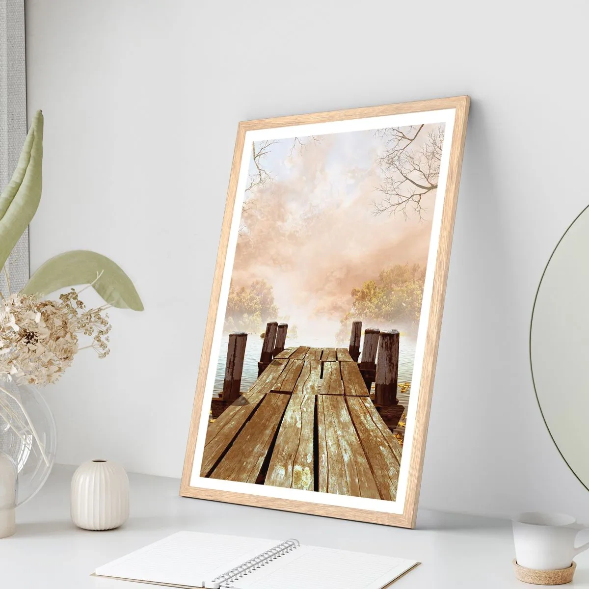 Affiche dans un chêne clair - Poster - La douce tristesse de l'automne - 61x91 cm