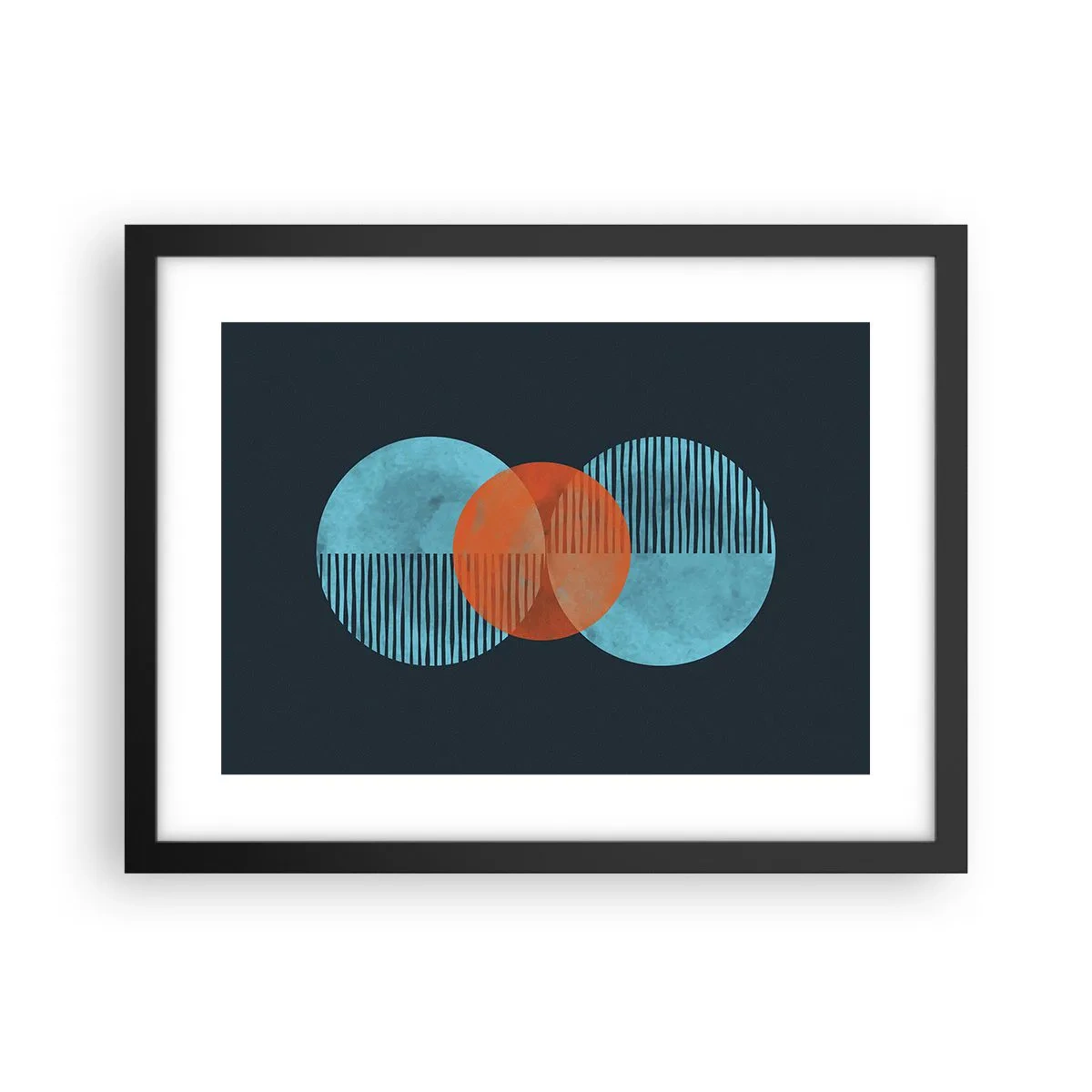 Affiche dans un cadre noir - Poster - Composition symétrique - 40x30 cm