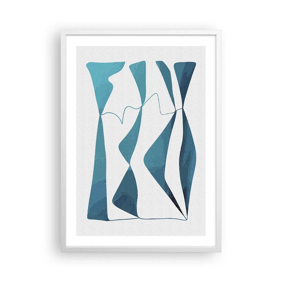 Affiche dans un cadre blanc - Poster - Abstraction : composé turquoise - 50x70 cm
