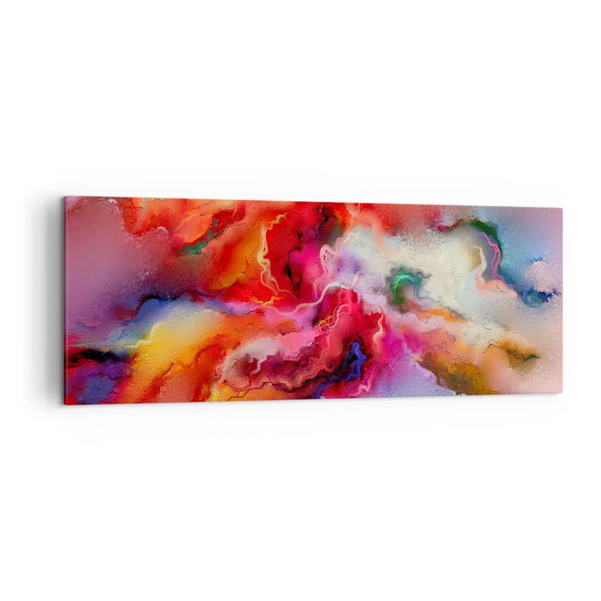 Impression sur toile - Image sur toile - Abstraction colorée avec une composition dynamique - 140x50cm - Comment attraper des rêves - fumée - Décoration murale moderne pour le salon et la chambre ARTTOR