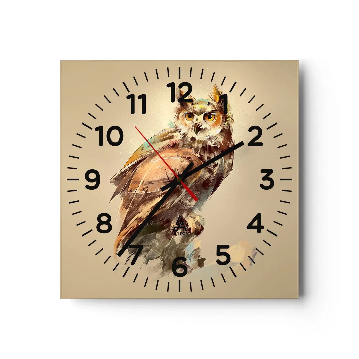 Horloge murale - Pendule murale - Le hibou le plus intelligent - confirmera la forêt de chênes - 30x30 cm