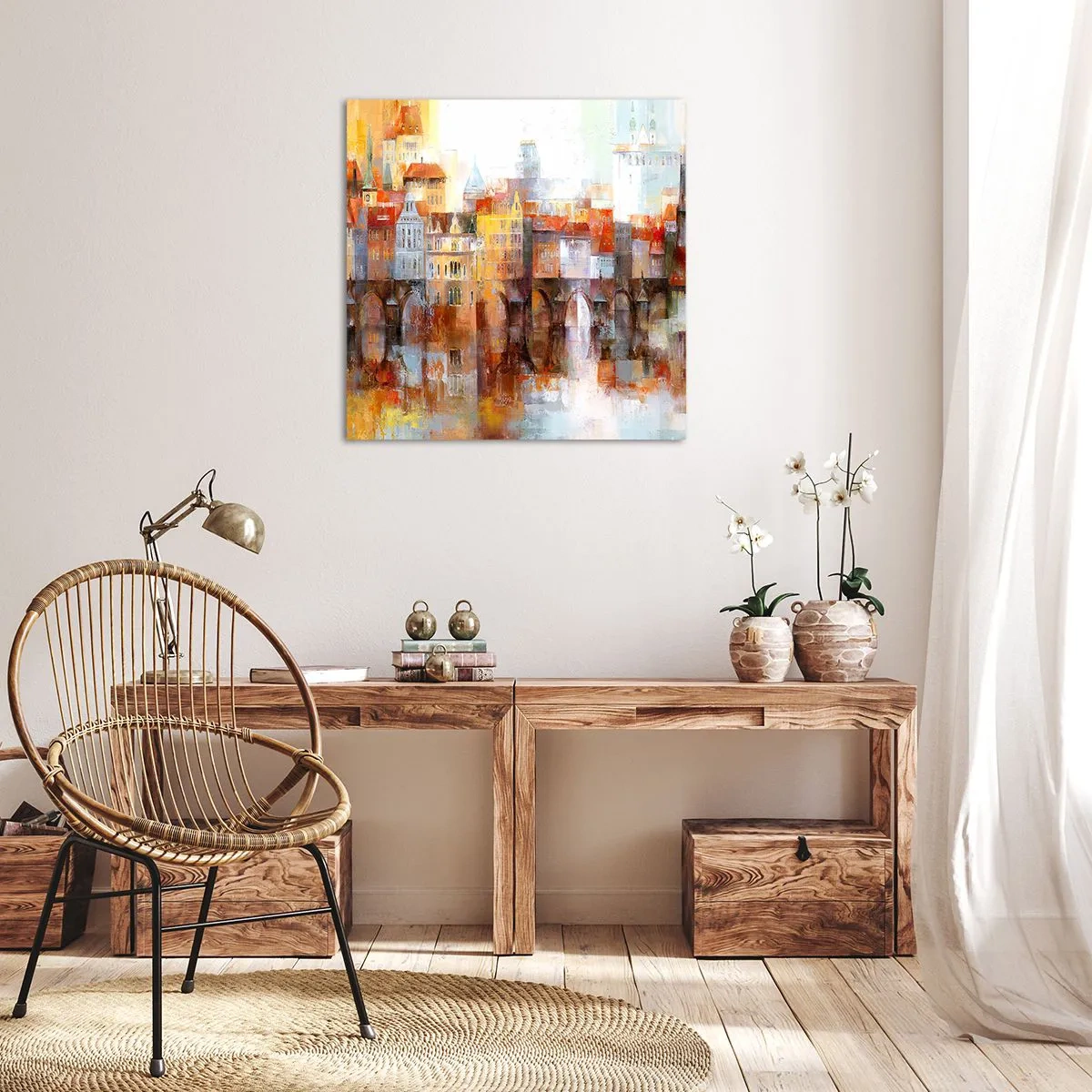 Impression sur toile - Image sur toile - C'est aussi beau sous le pont - 40x40 cm