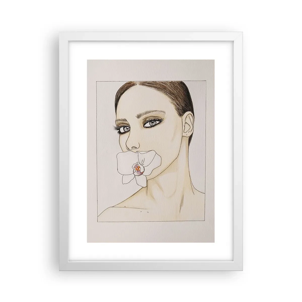 Affiche dans un cadre blanc - Poster - Symbole de l'élégance et de la beauté - 30x40 cm