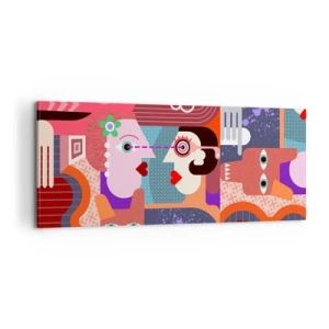 Impression sur toile - Image sur toile - Les yeux dans les yeux - 100x40 cm