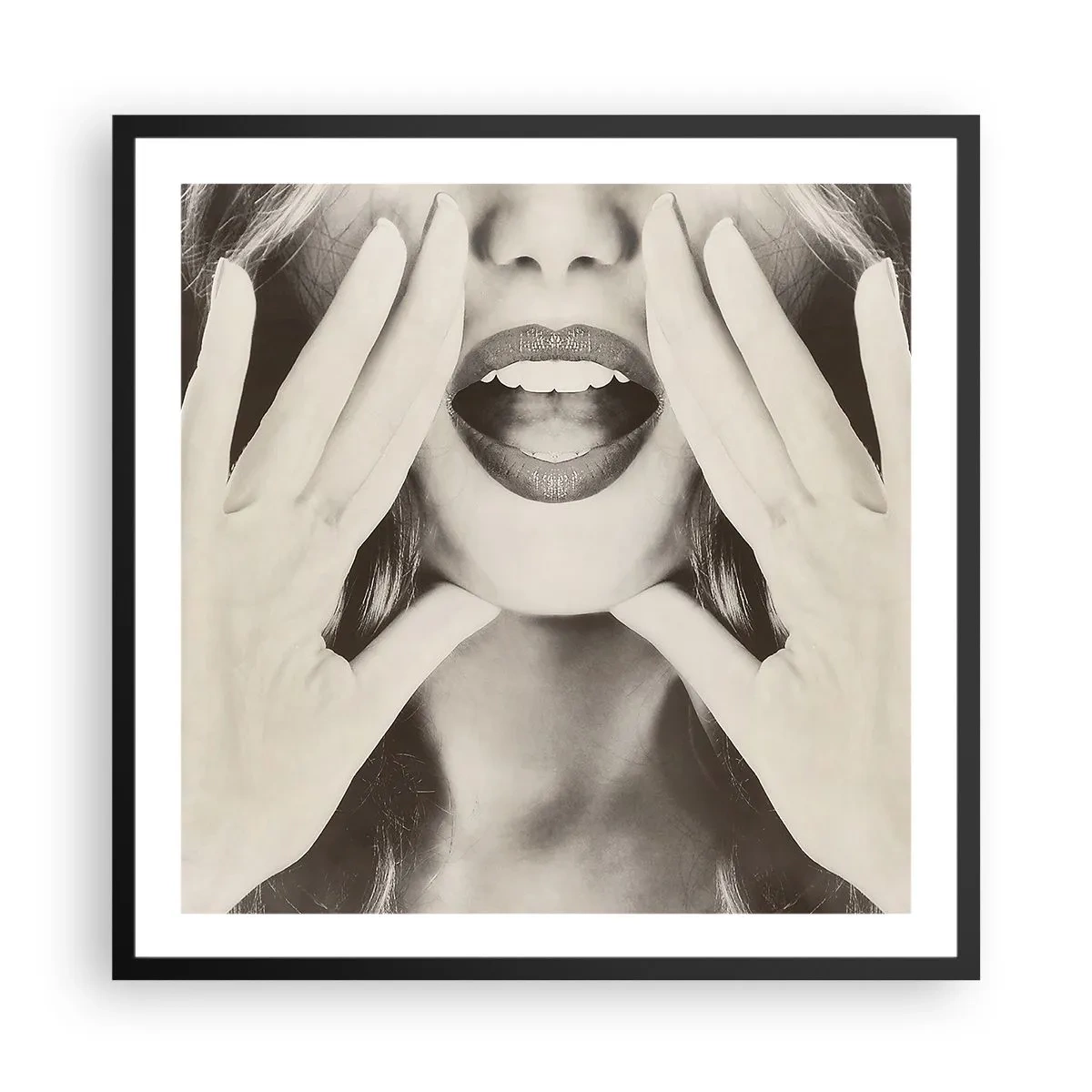 Affiche dans un cadre noir - Poster - J'arrive! - 60x60 cm