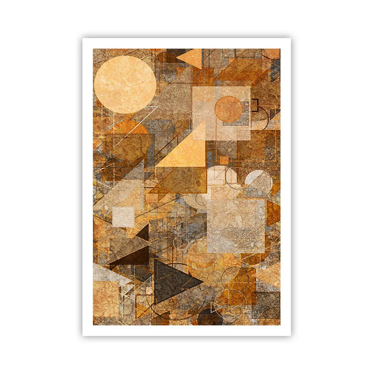 Affiche - Poster - Étude cubique de marron - 70x100 cm