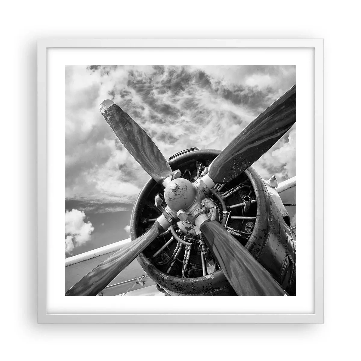 Affiche dans un cadre blanc - Poster - Dompteur de ciel - 50x50 cm