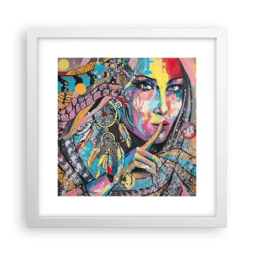 Affiche dans un cadre blanc - Poster - Taisez-vous jusqu'à ce que vous compreniez - 30x30 cm