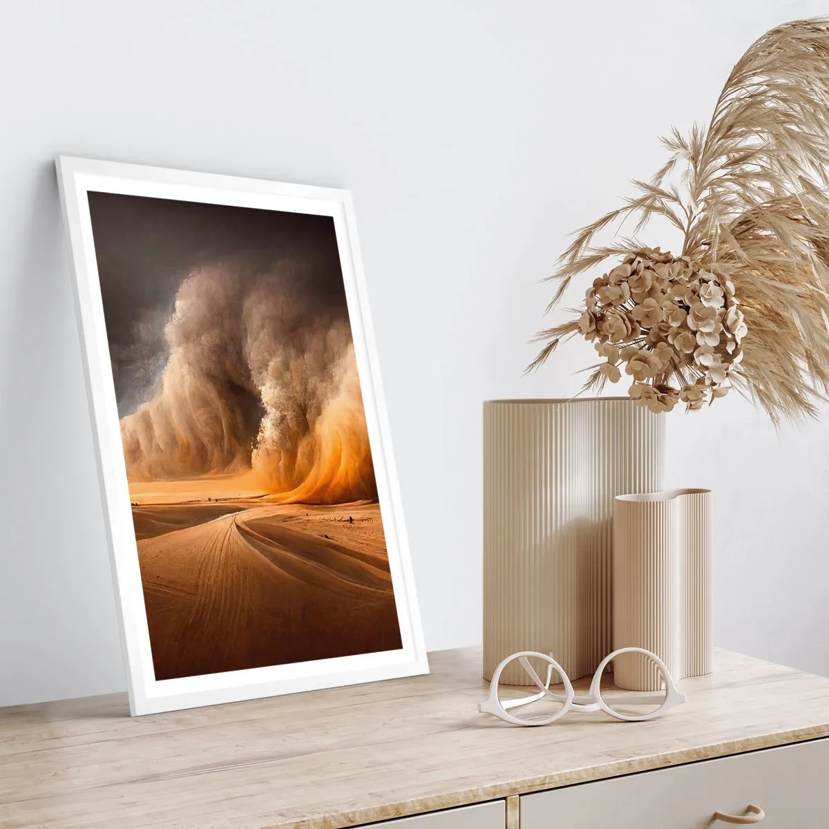 Affiche dans un cadre blanc - Poster - La colère du désert - 50x70 cm