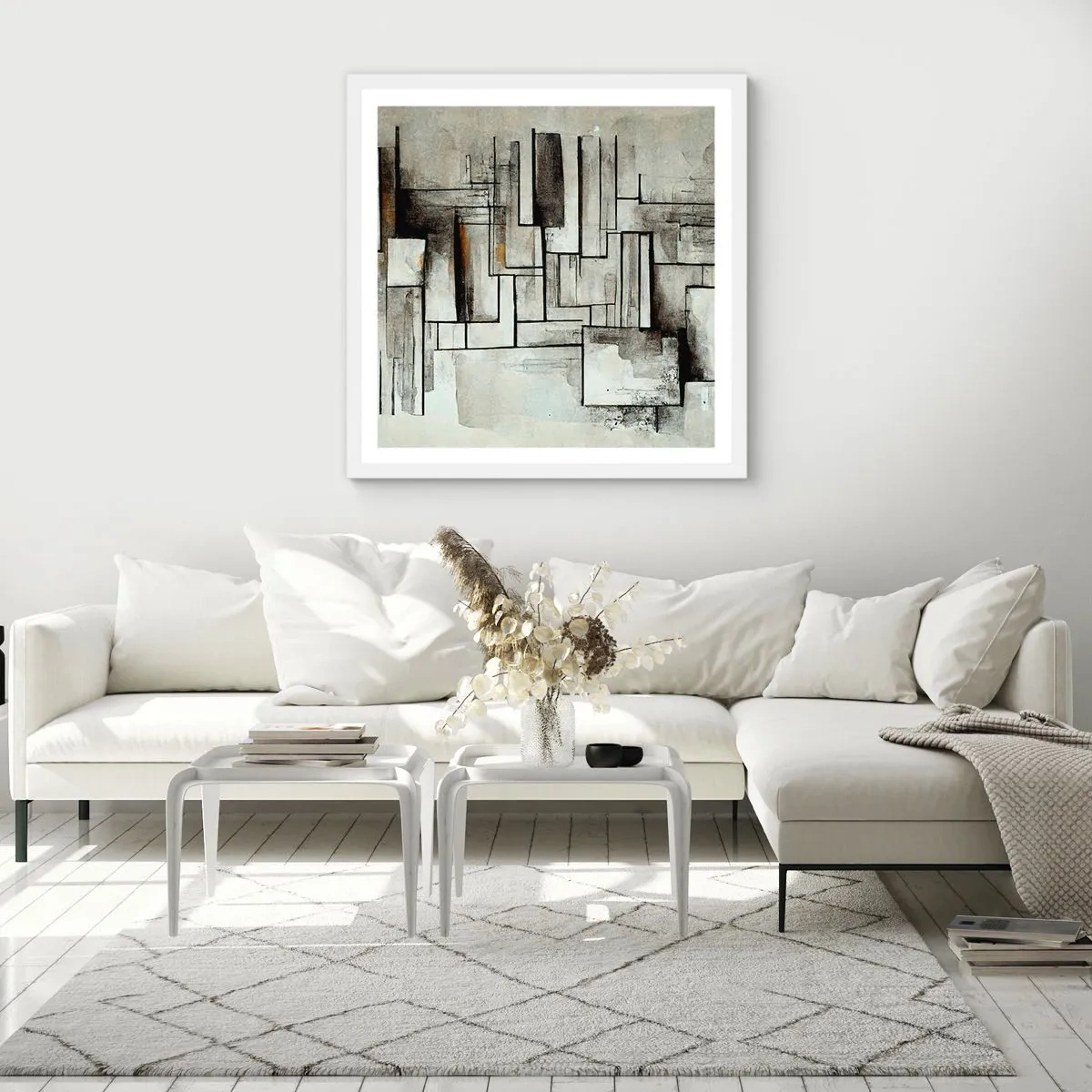 Affiche dans un cadre blanc - Poster - Le pouvoir de la simplicité - 50x50 cm