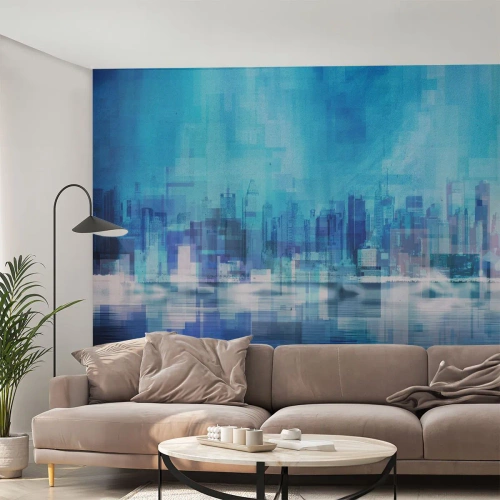Papier Peint Photo Standard Eco - Noyé dans le bleu - Abstraction, Ville, Architecture - 450x315 cm