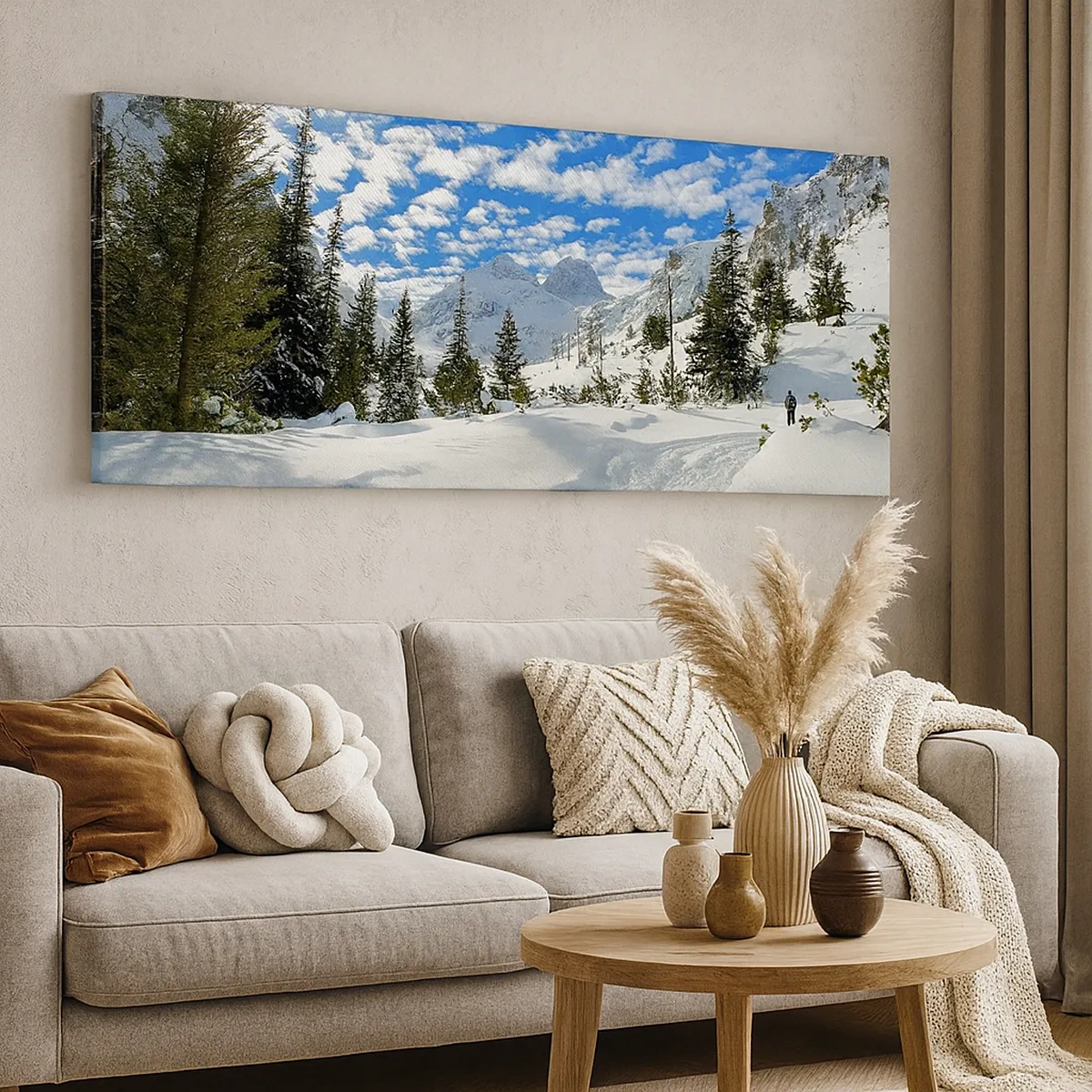 Impression sur toile - Image sur toile - Dans la neige et au soleil - 30x30 cm