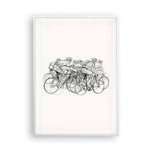 Affiche dans un cadre blanc - Poster - Ensemble en équipe - 70x100 cm