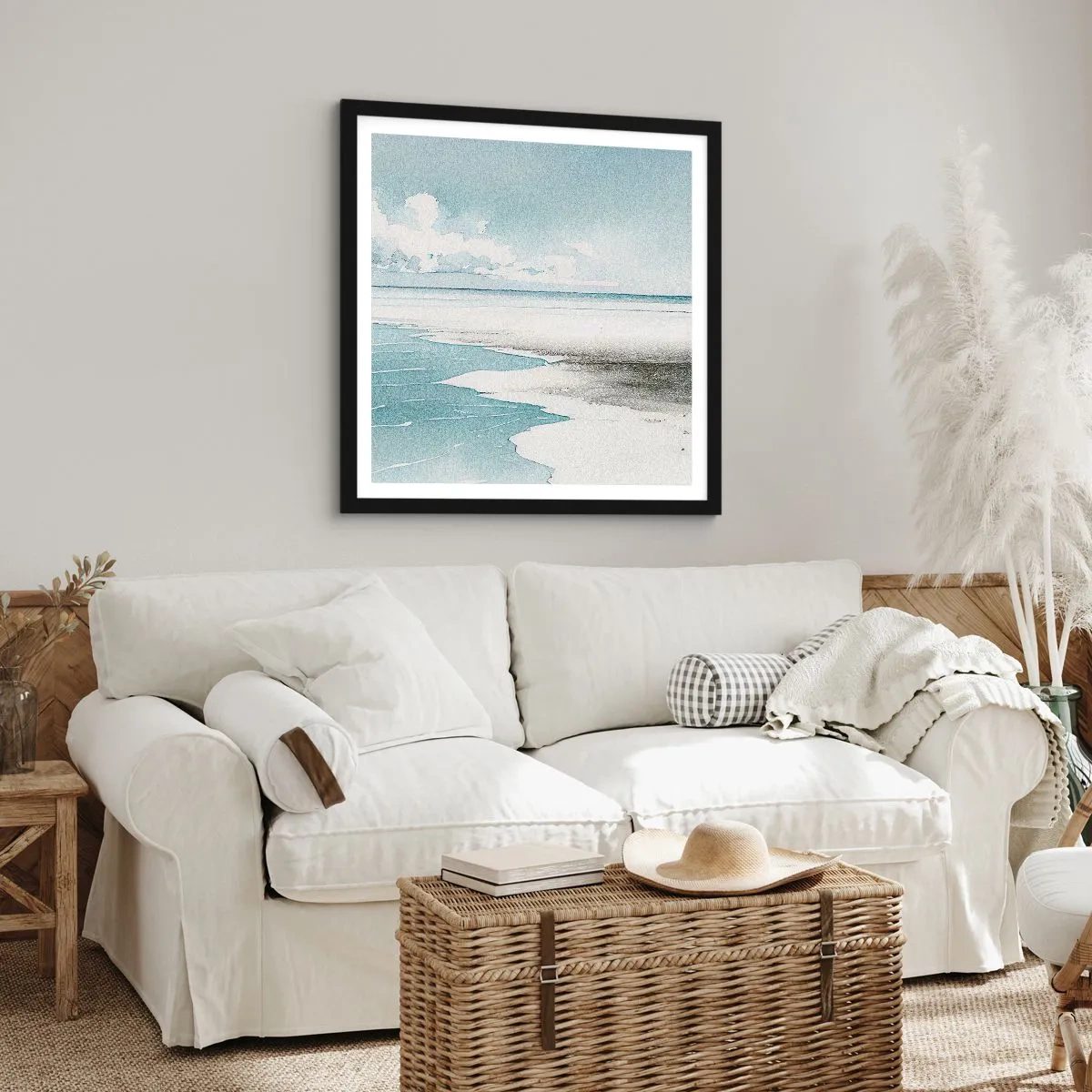 Affiche dans un cadre noir - Poster - Marée douce - 40x40 cm