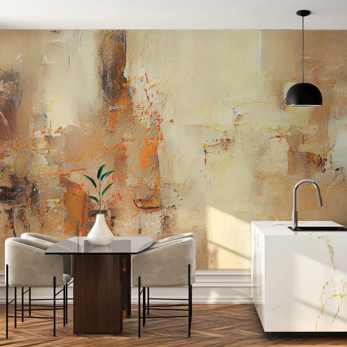 Papier Peint Photo Premium Sand - Âme de l'ambre - Abstraction, Morceau, Minimalisme - 200x140 cm