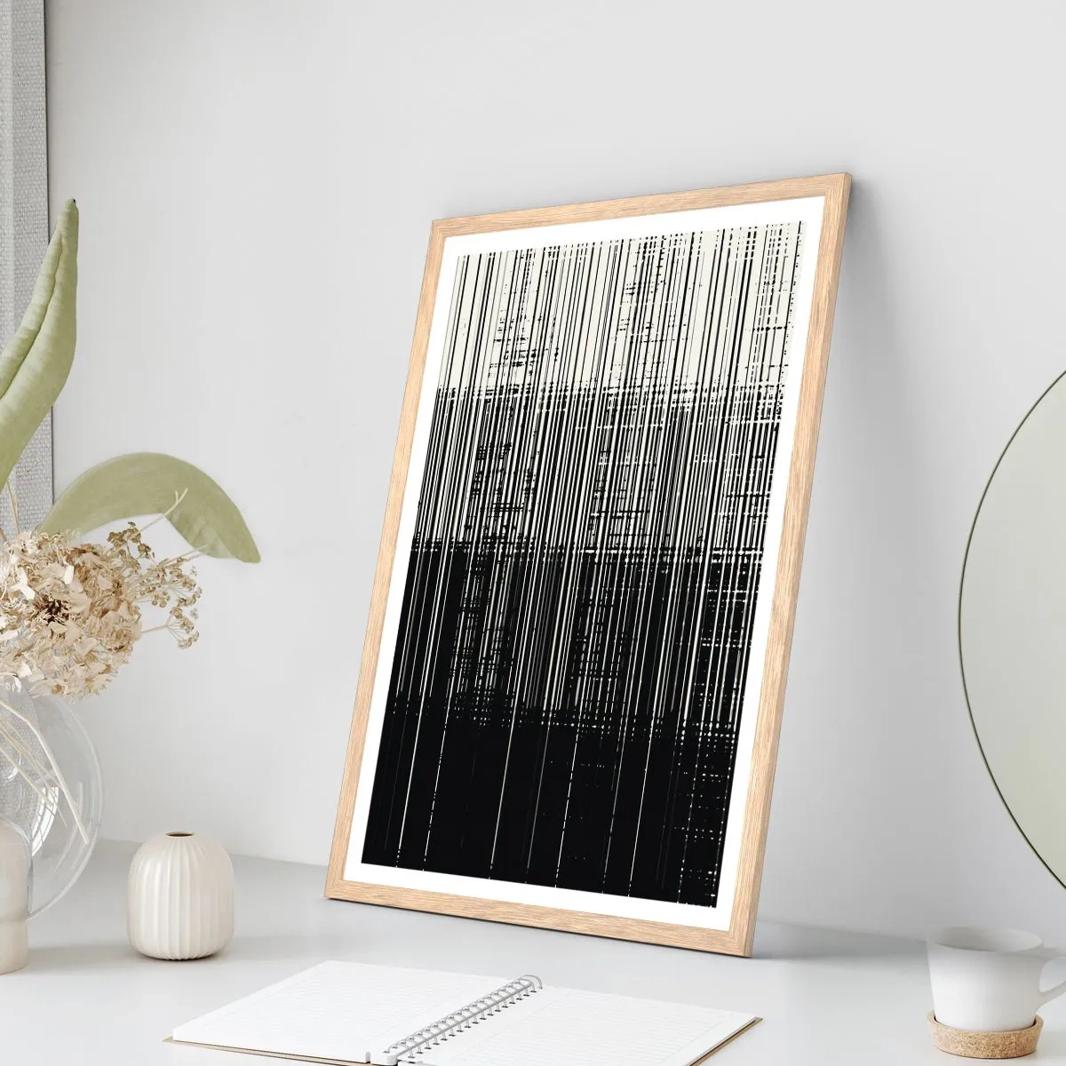 Affiche dans un chêne clair - Poster - Ondes et vibrations - 61x91 cm