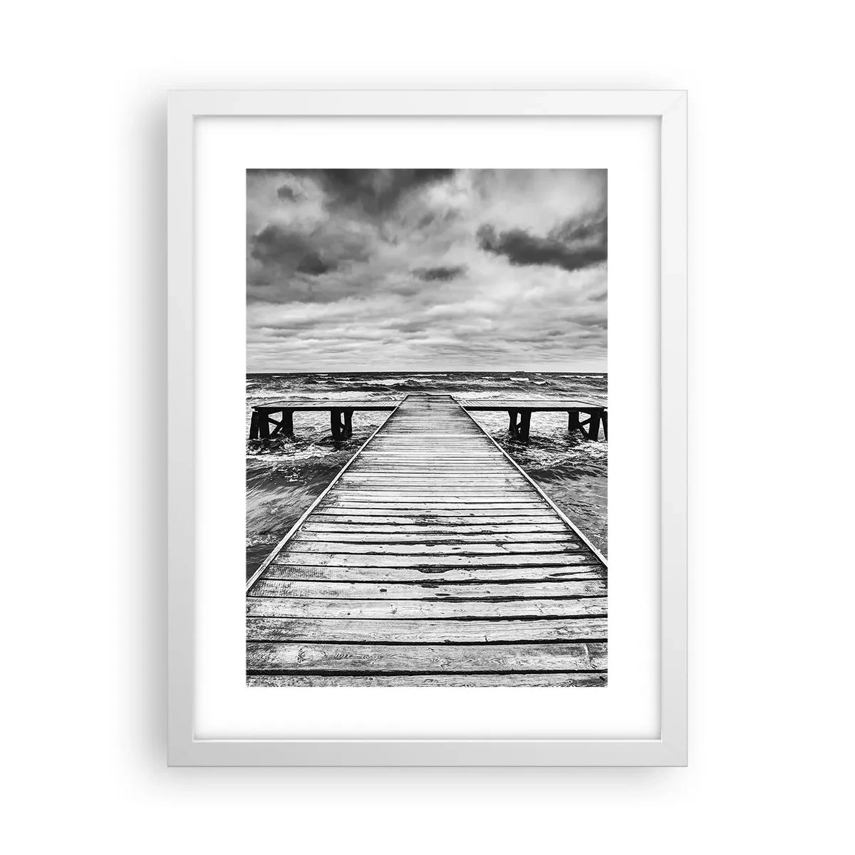 Affiche dans un cadre blanc - Poster - J'attends que le vent, ça le chassera... - 30x40 cm