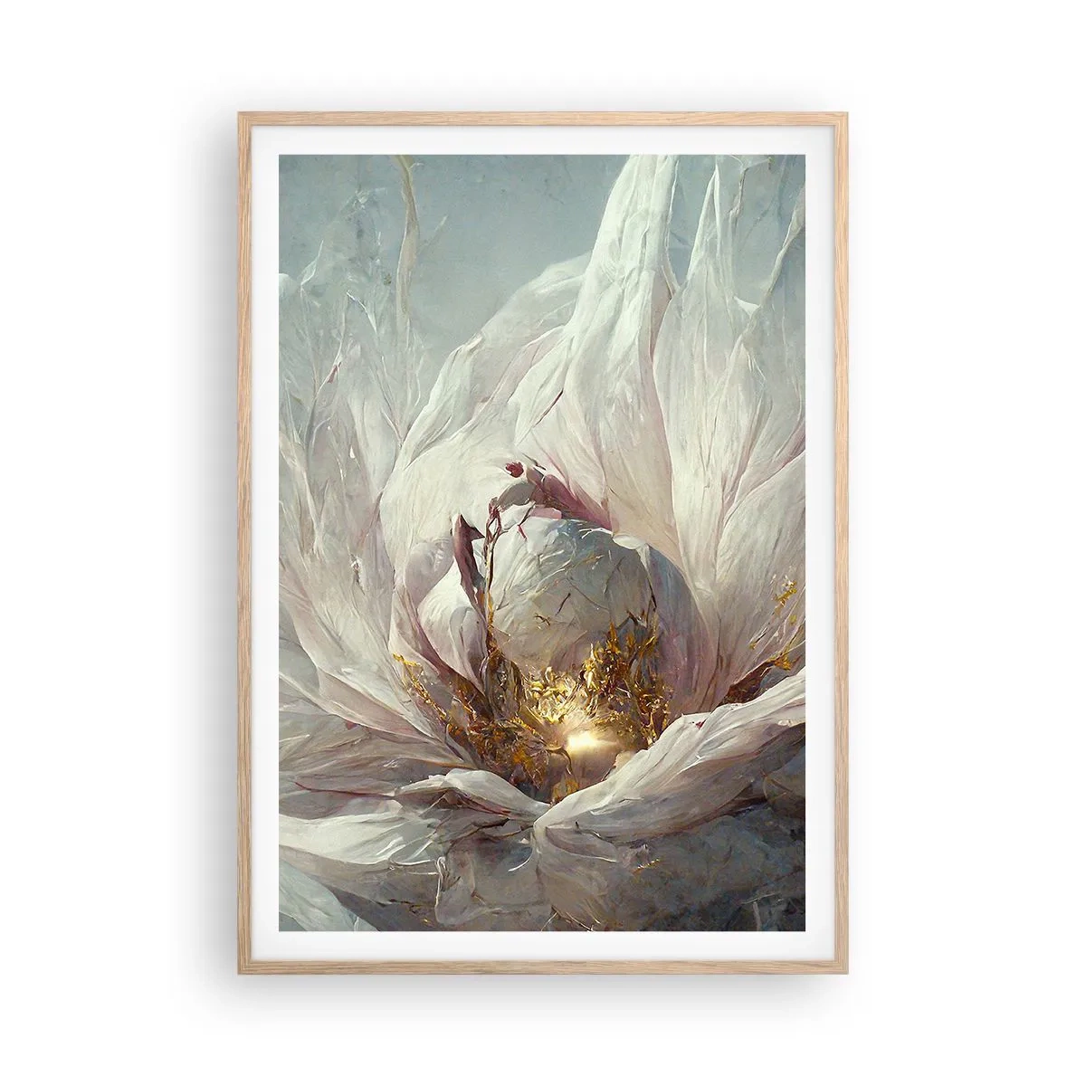 Affiche dans un chêne clair - Poster - Il fleurit une fois tous les cent ans - 70x100 cm