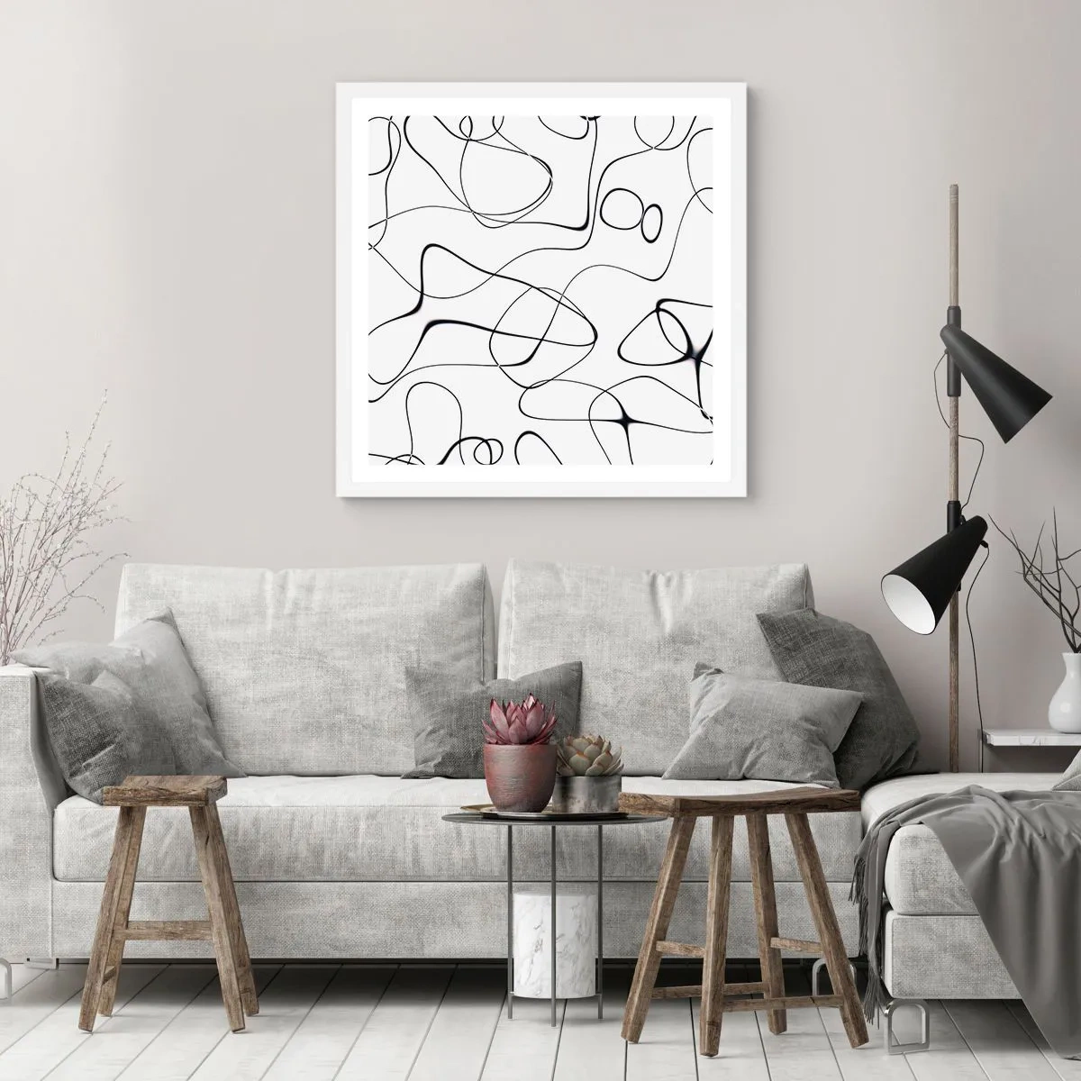 Affiche dans un cadre blanc - Poster - Le chemin de la vie, les voies du hasard - 50x50 cm
