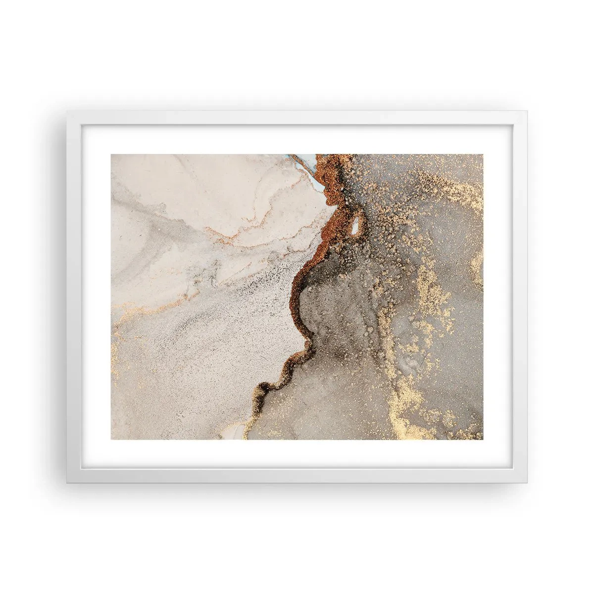 Affiche dans un cadre blanc - Poster - Aux frontières des couleurs - 50x40 cm