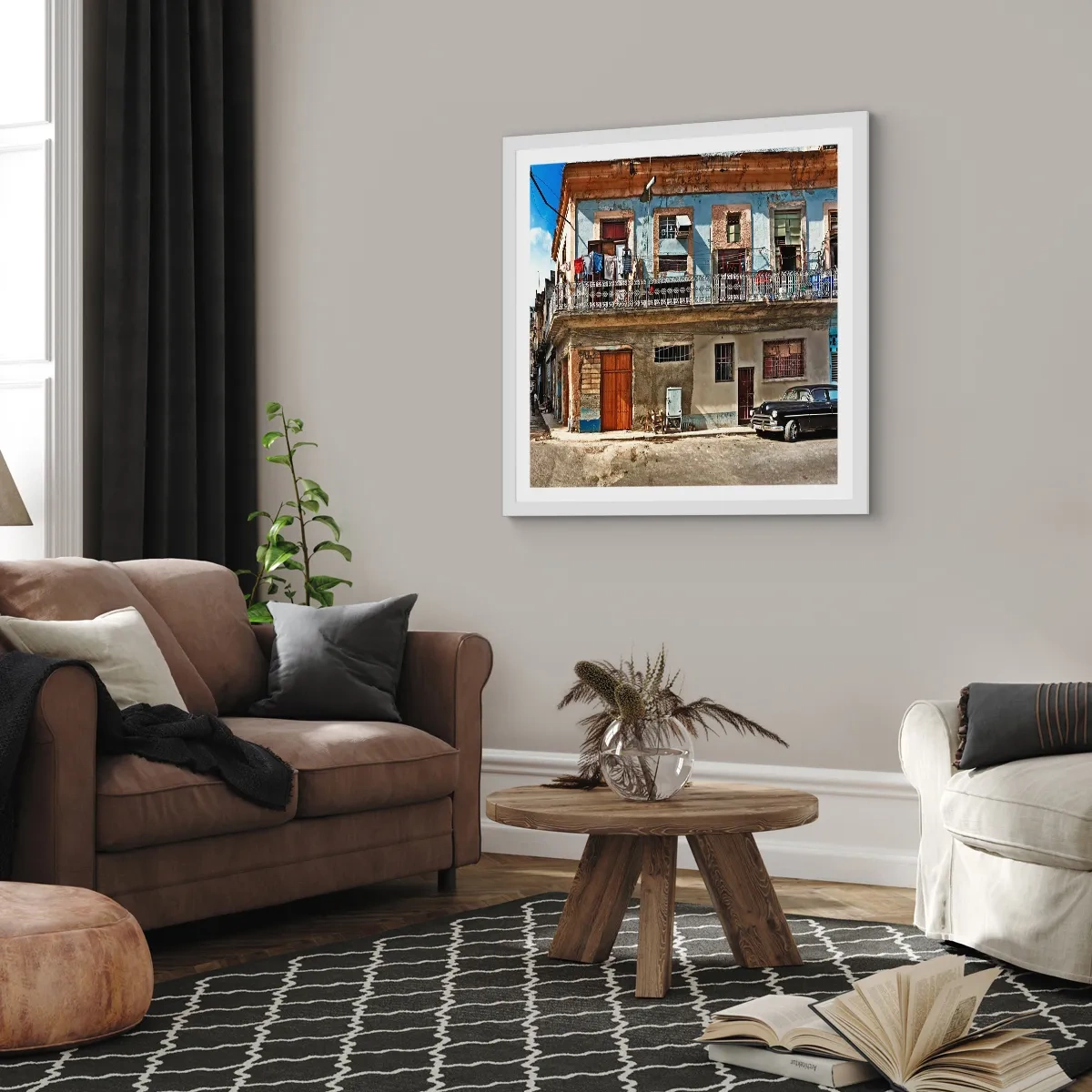 Affiche dans un cadre blanc - Poster - Climat hawaïen - 30x30 cm