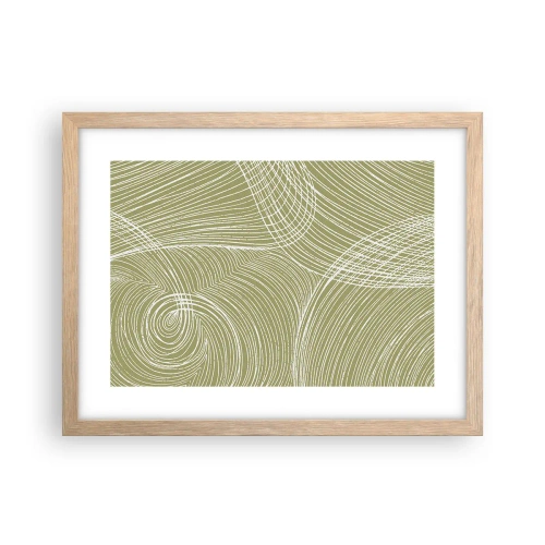 Affiche dans un chêne clair - Poster - Abstraction complexe de blanc - 40x30 cm
