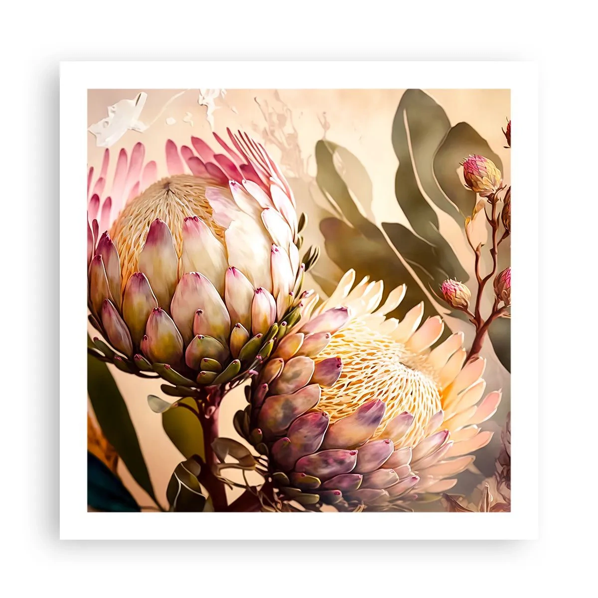 Affiche - Poster - Tendrement embrassé - 60x60 cm